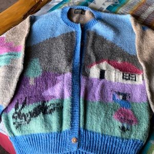 Alpaca wool cardigan sweater